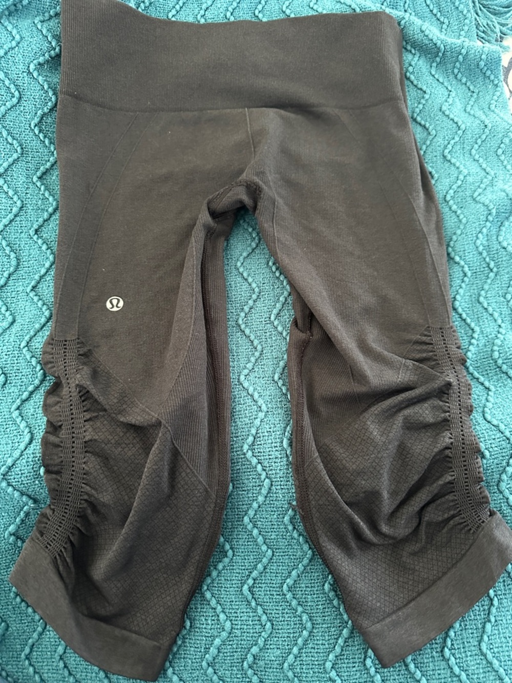lululemon athletica Black Ruched Capri Leggings for women
